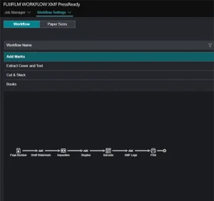 a screenshot of the fujifilm XMF PressReady workflow