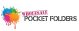 a colorful logo for wholesale pocket folders